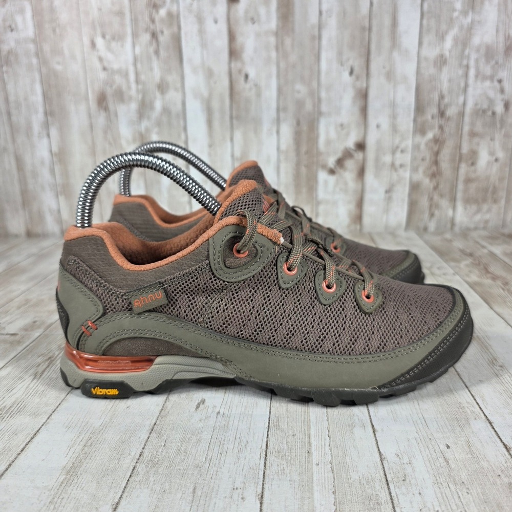 Ahnu Women's Hiking Shoes Brown Orange Vibram Sole Size 6
